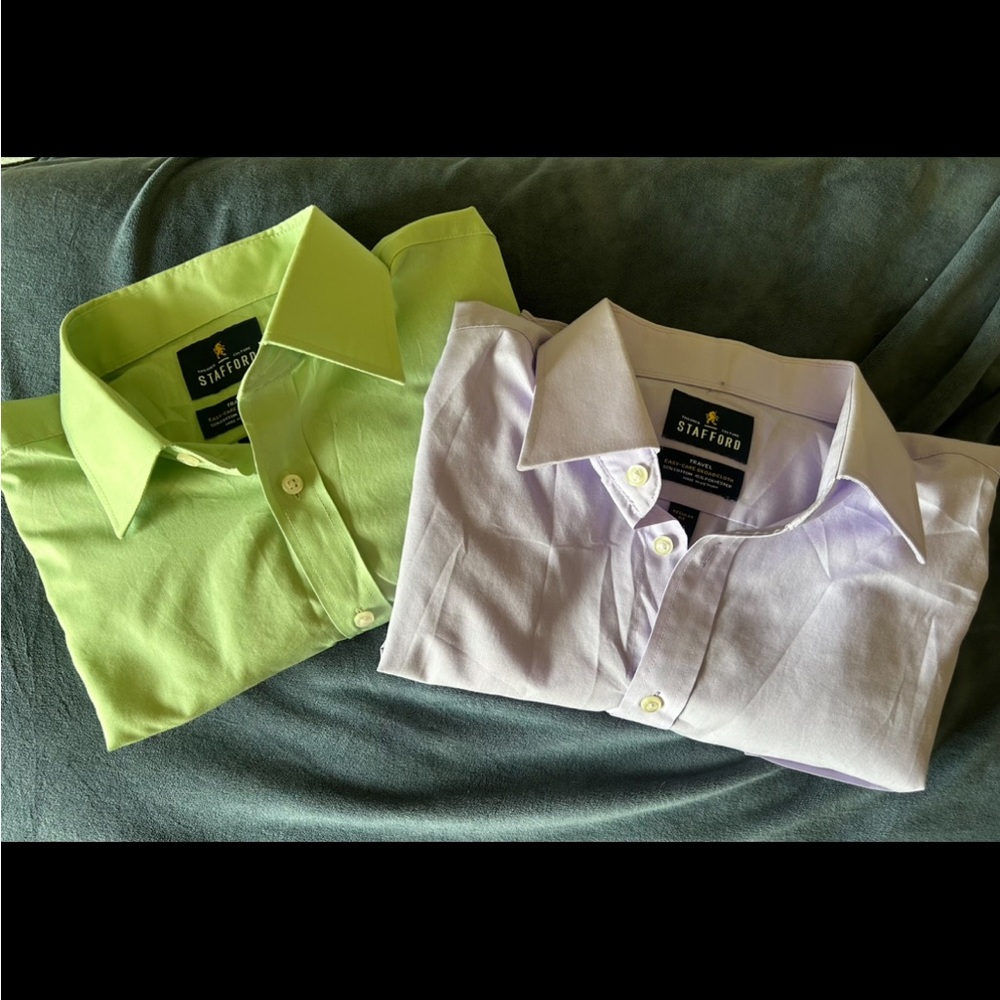 Two Stafford button down dress shirts
